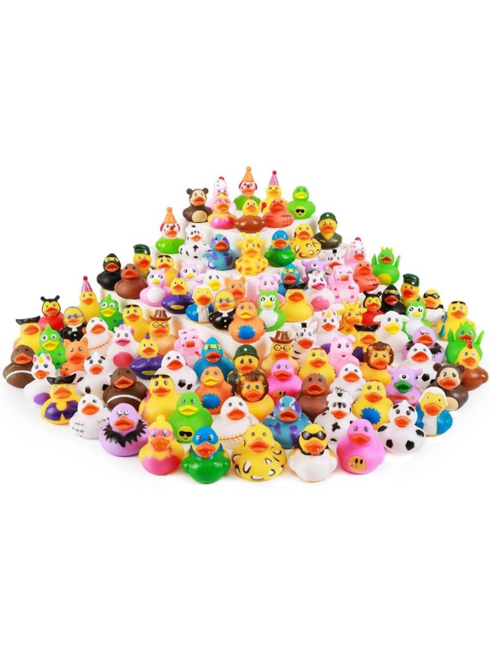 150 Rubber Ducks Pack for Jeep Ducking, Fun Baby Bath Toy Assortment